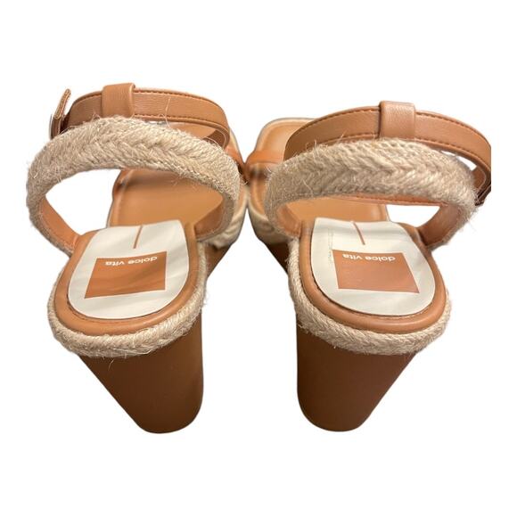Dolce Vita Aurora Ankle Strap Espadrille Wedge Sandals Cedar Embossed Stella 9.5 - Picture 11 of 12